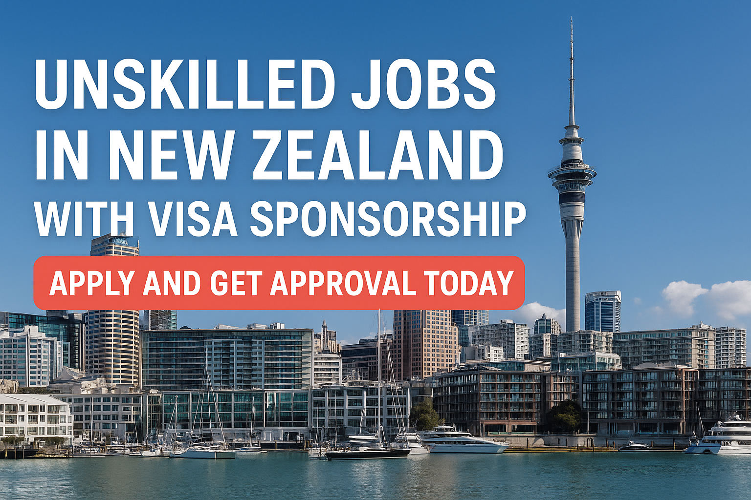 Unskilled jobs in New Zealand with Visa sponsorship
